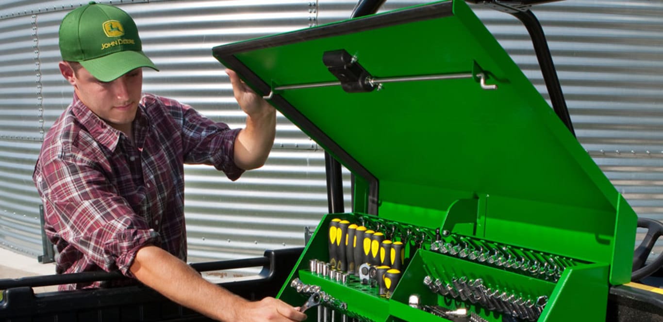 Complete your toolbox with the John Deere 36 Triangle Toolbox and Tools