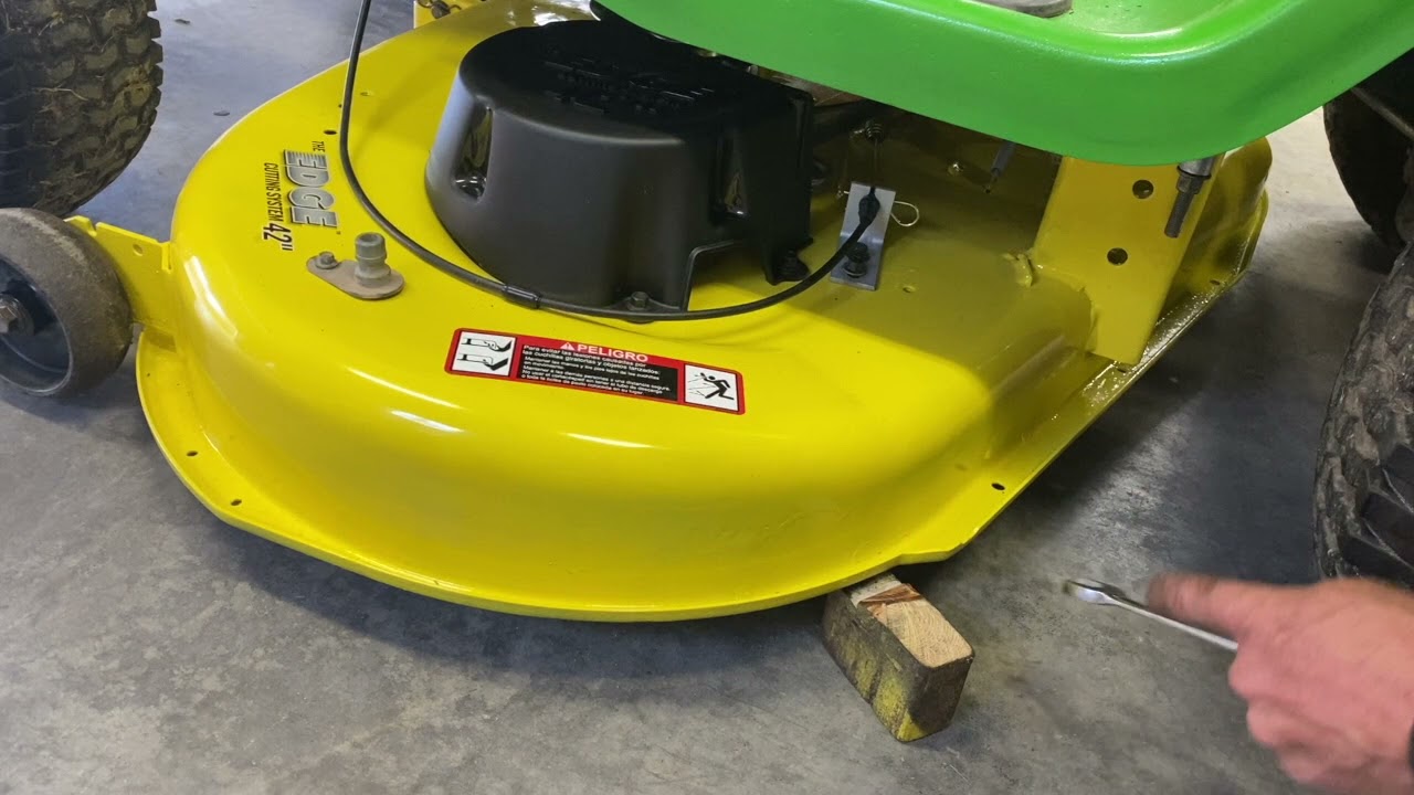 john deer 100 series deck height lever diagram