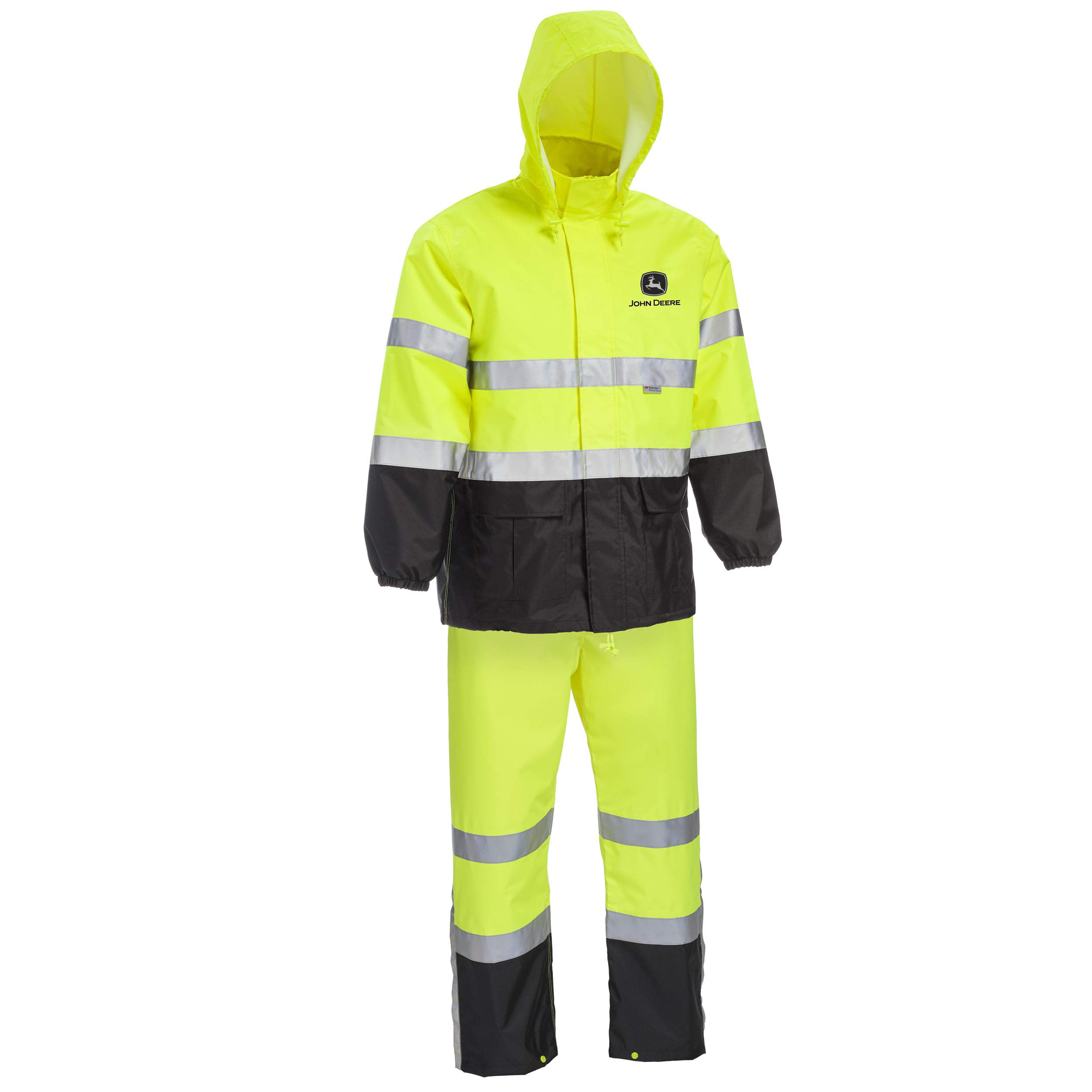 Stay Safe and Visible with John Deere Hi-Vis ANSI Class 3 Rain Suit